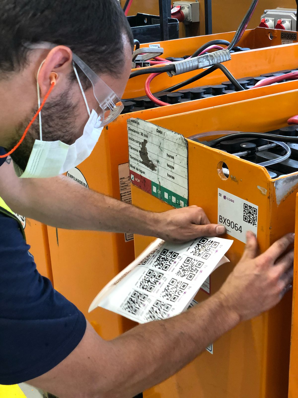 Leitura de QR Code em empilhadeira